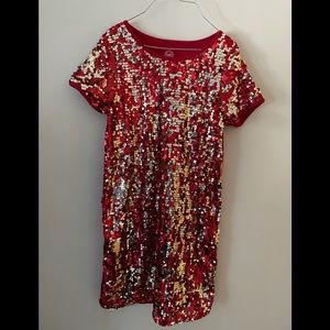Girl’s red sequin dress